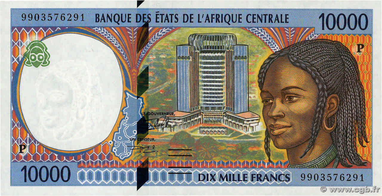 10000 Francs ESTADOS DE ÁFRICA CENTRAL
  1999 P.605Pe FDC