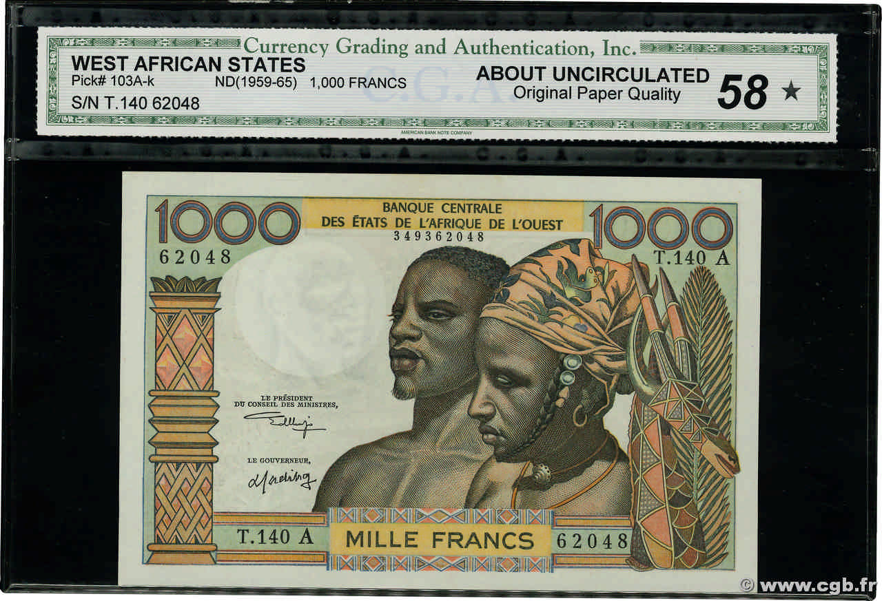 1000 Francs ÉTATS DE L AFRIQUE DE L OUEST  1973 P.103aK SPL