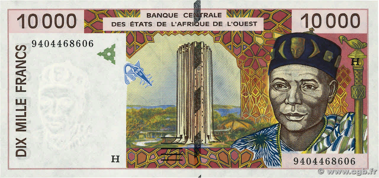 10000 Francs WEST AFRICAN STATES  1994 P.614Hb UNC