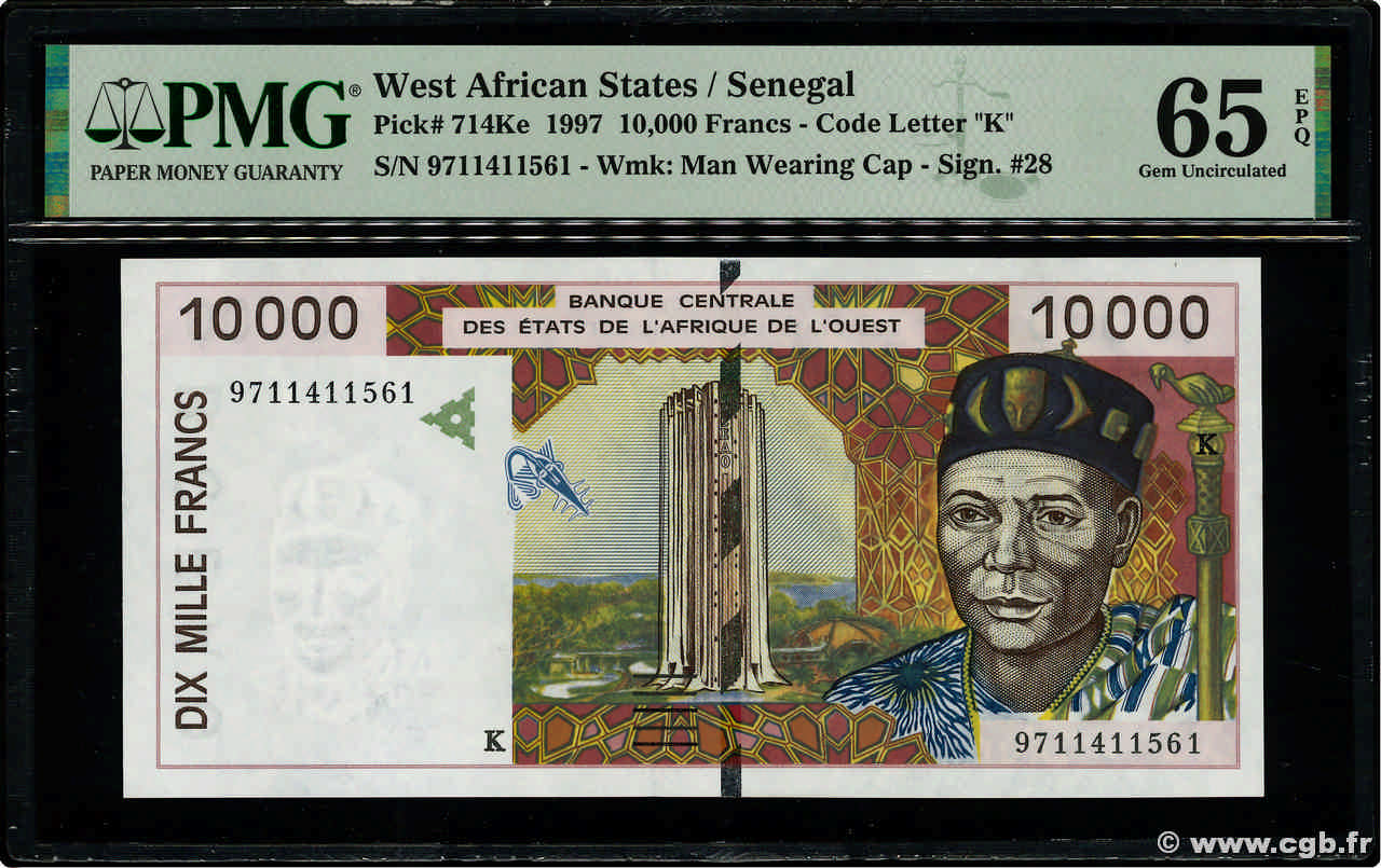 10000 Francs ÉTATS DE L AFRIQUE DE L OUEST  1997 P.714Ke NEUF