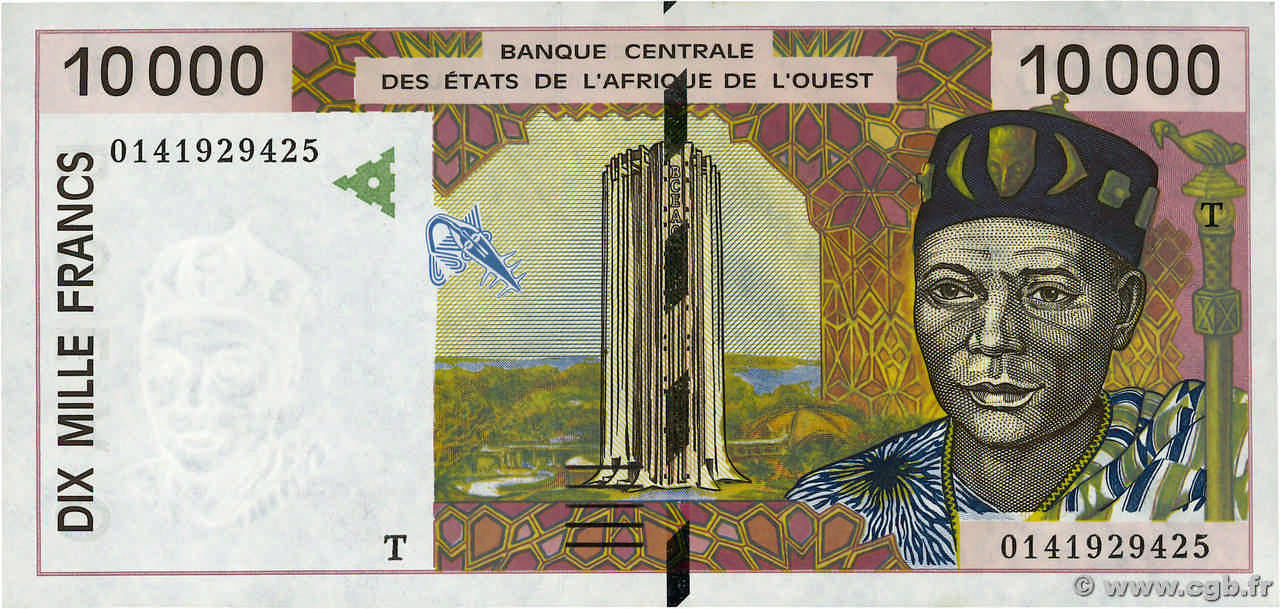 10000 Francs ÉTATS DE L AFRIQUE DE L OUEST  2001 P.814Tj NEUF