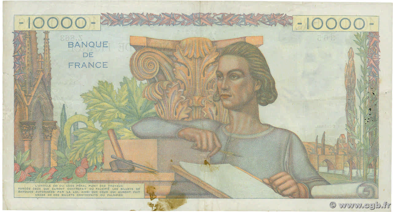Billets 10000 Francs Génie Français 1945-1954 : Collection et Histoire