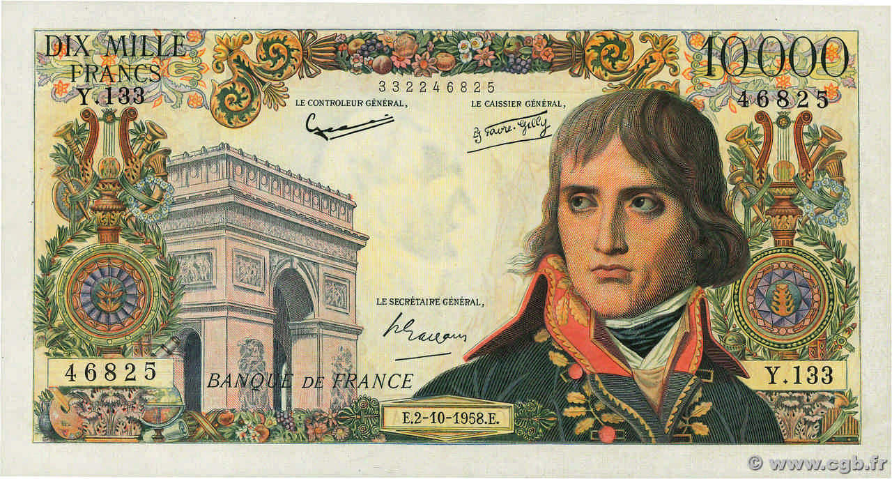 10000 Francs BONAPARTE FRANCIA  1958 F.51.13 SPL