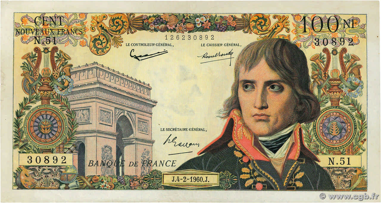 100 Nouveaux Francs BONAPARTE FRANCIA  1960 F.59.05 MBC