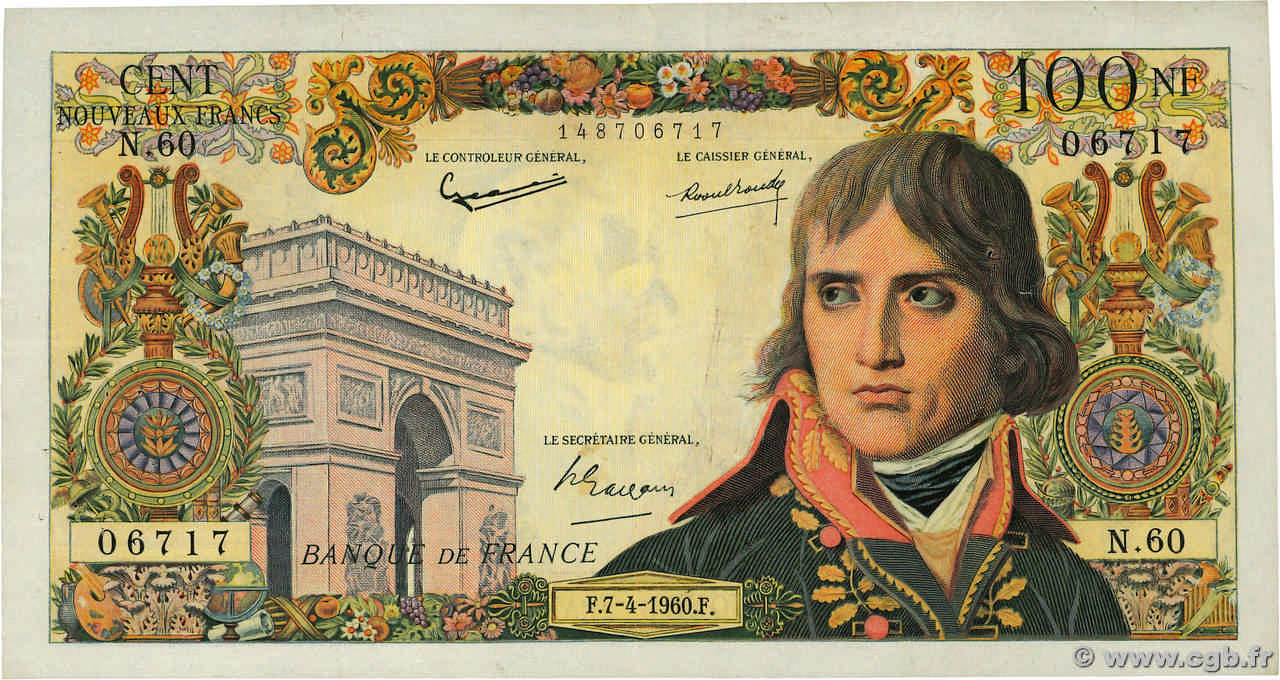 100 Nouveaux Francs BONAPARTE FRANCE  1960 F.59.06 TTB