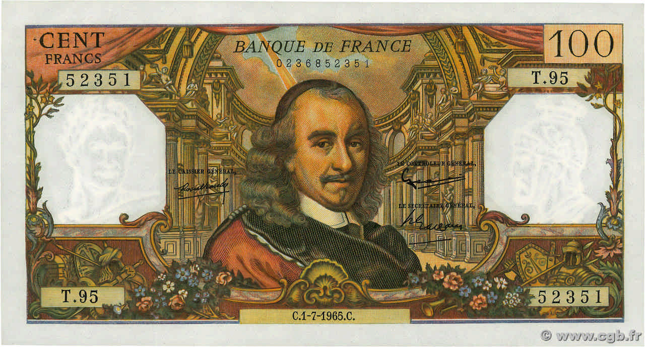 100 Francs CORNEILLE FRANCIA  1965 F.65.08 EBC+