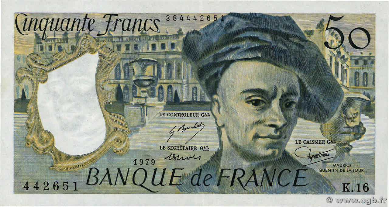 50 Francs QUENTIN DE LA TOUR FRANCIA  1979 F.67.04 SPL