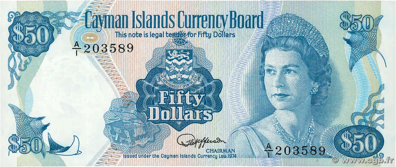 50 Dollars ÎLES CAIMANS  1987 P.10a NEUF