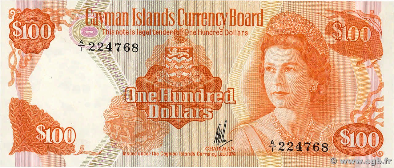 100 Dollars CAYMAN ISLANDS  1982 P.11a UNC