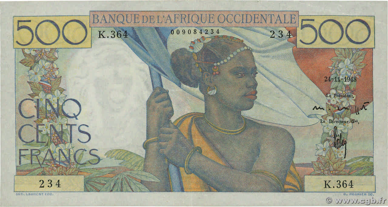 500 Francs AFRIQUE OCCIDENTALE FRANÇAISE (1895-1958)  1948 P.41 SUP+