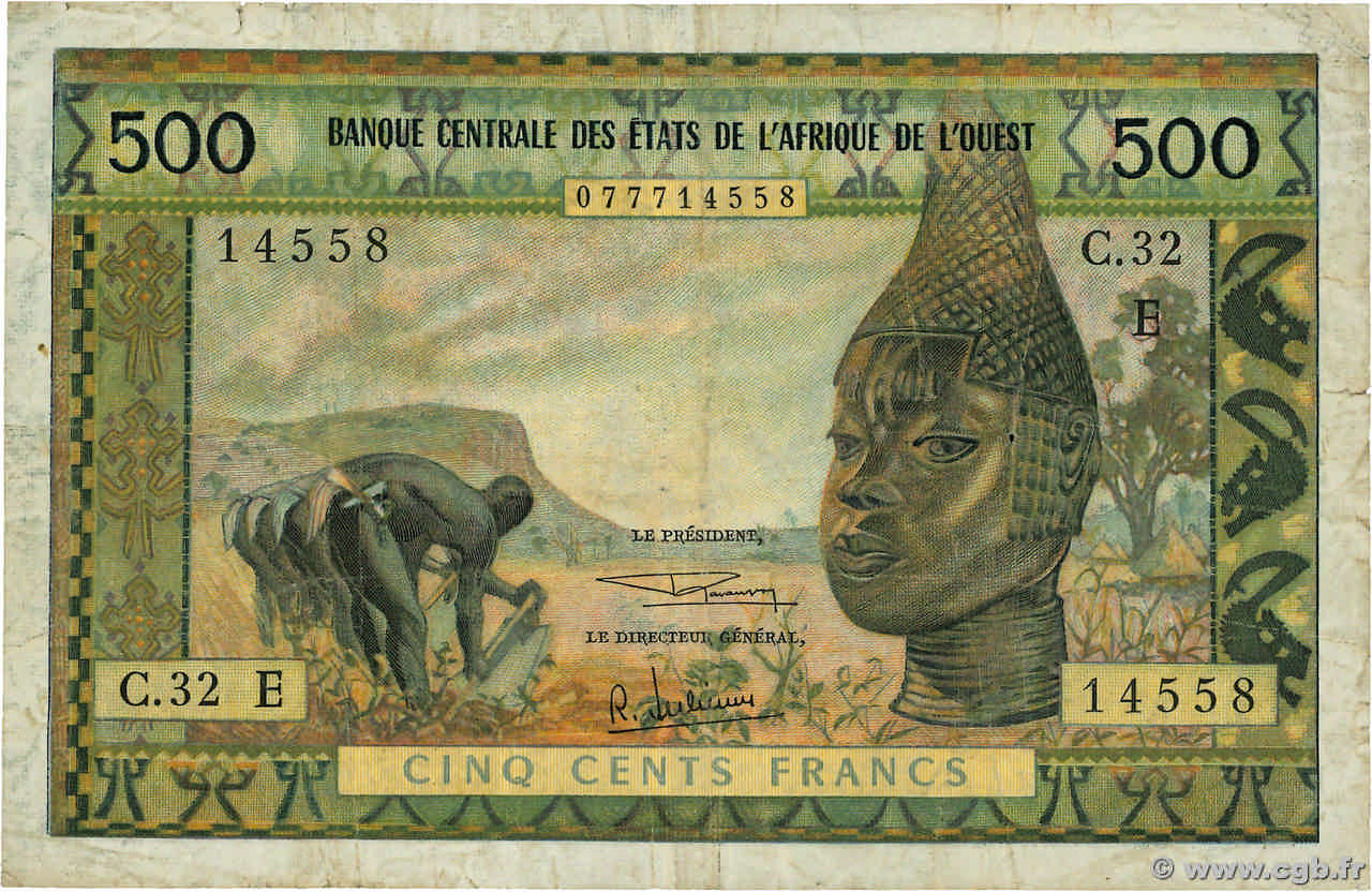 500 Francs ÉTATS DE L AFRIQUE DE L OUEST  1965 P.502Eg B+