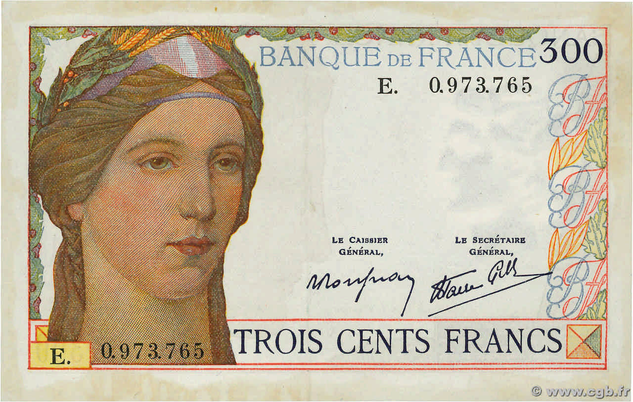 300 Francs FRANCE  1938 F.29.01 XF