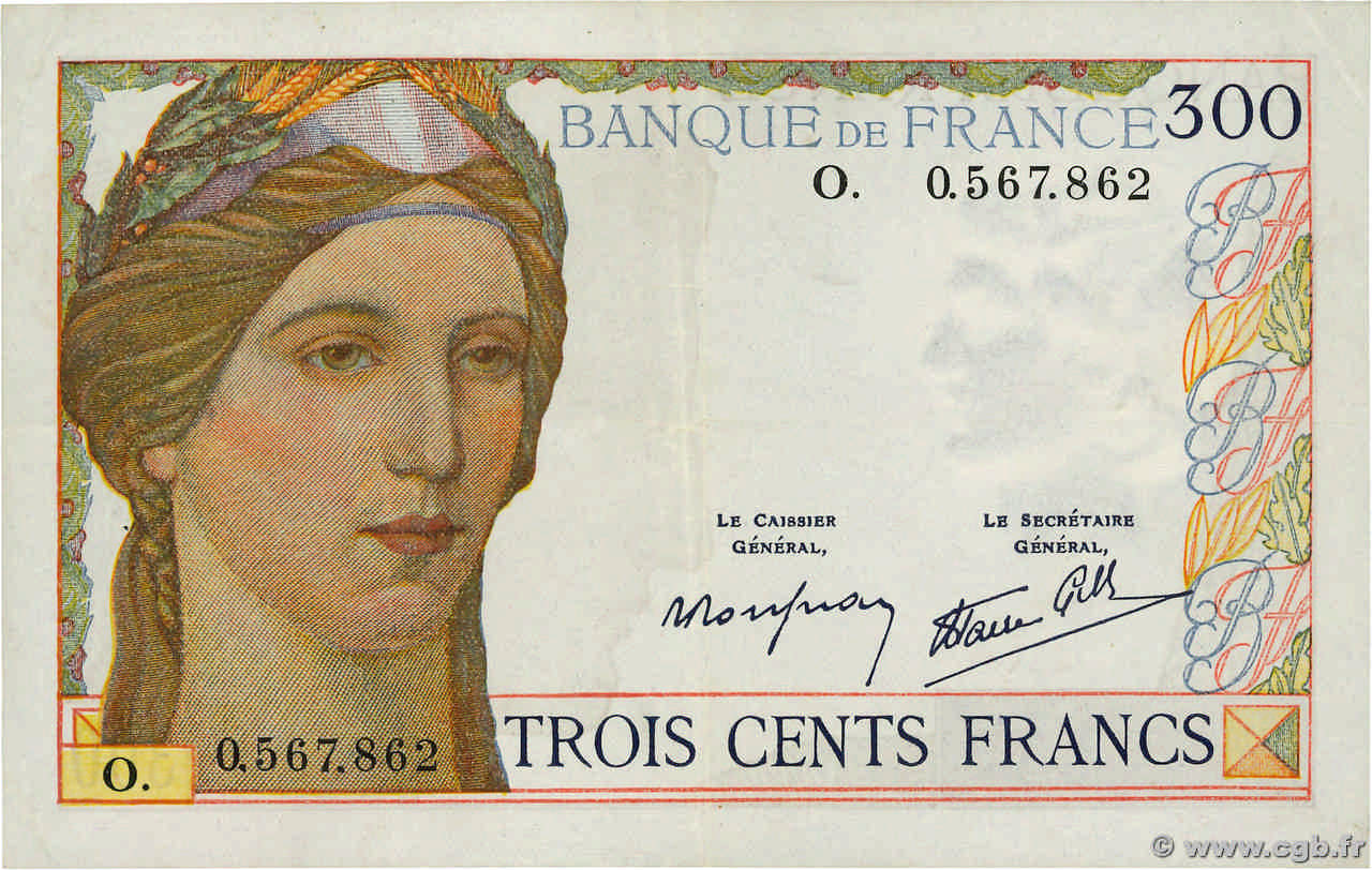 300 Francs FRANKREICH  1939 F.29.03 fVZ