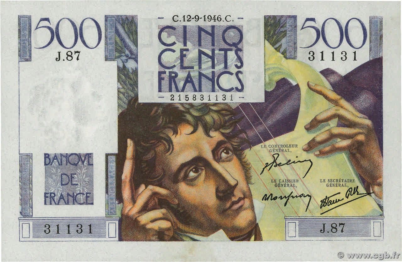 500 Francs CHATEAUBRIAND FRANCE  1946 F.34.06 pr.NEUF