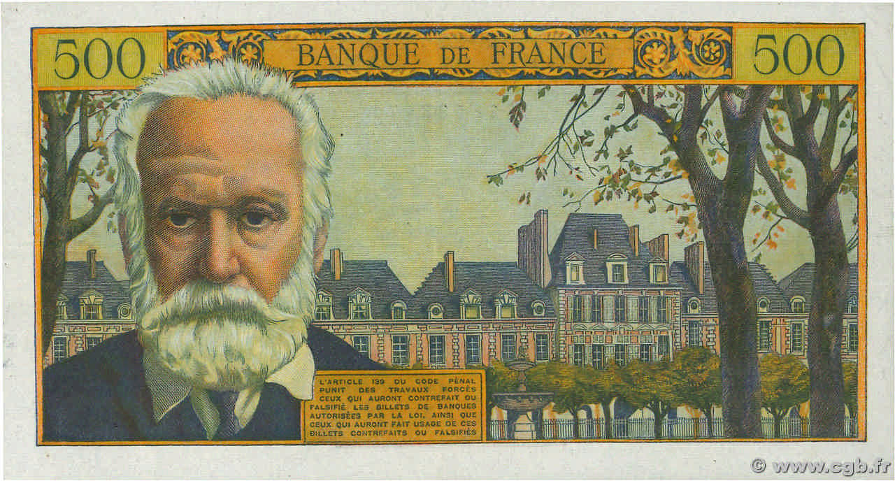 500 Francs VICTOR HUGO Fauté FRANCE 1958 F.35.08 4640365 Billets