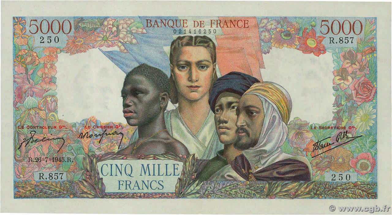 5000 Francs EMPIRE FRANÇAIS FRANCIA  1945 F.47.36 SC