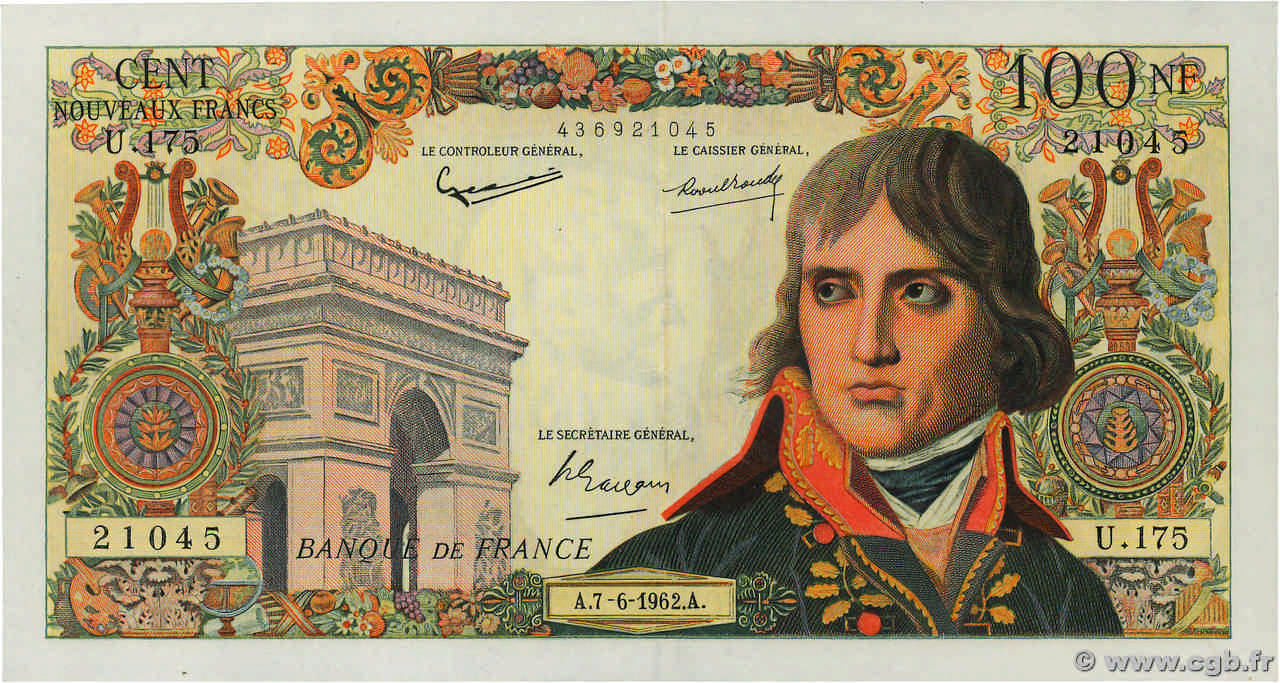 100 Nouveaux Francs BONAPARTE BOJARSKI Faux FRANCIA  1962 F.59.16x AU