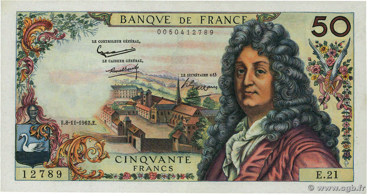 50 Francs RACINE FRANKREICH  1962 F.64.02 VZ+