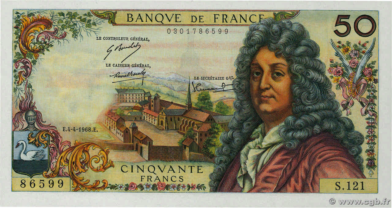 50 Francs RACINE FRANCE  1968 F.64.11 pr.NEUF