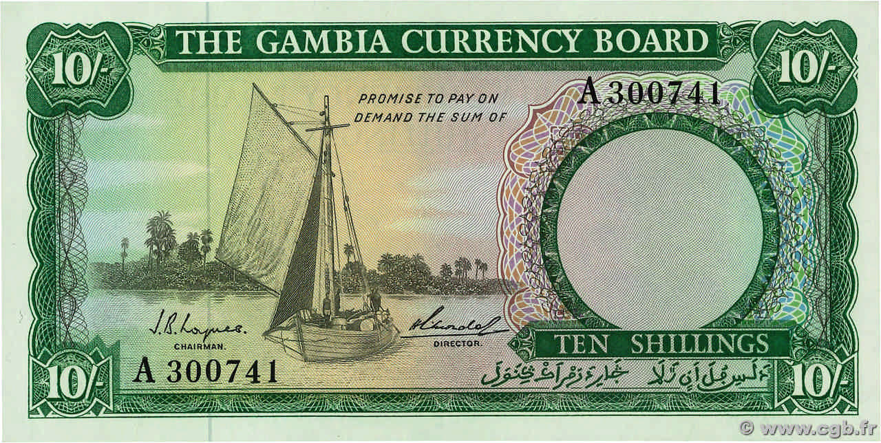 10 Shillings GAMBIA  1965 P.01a FDC