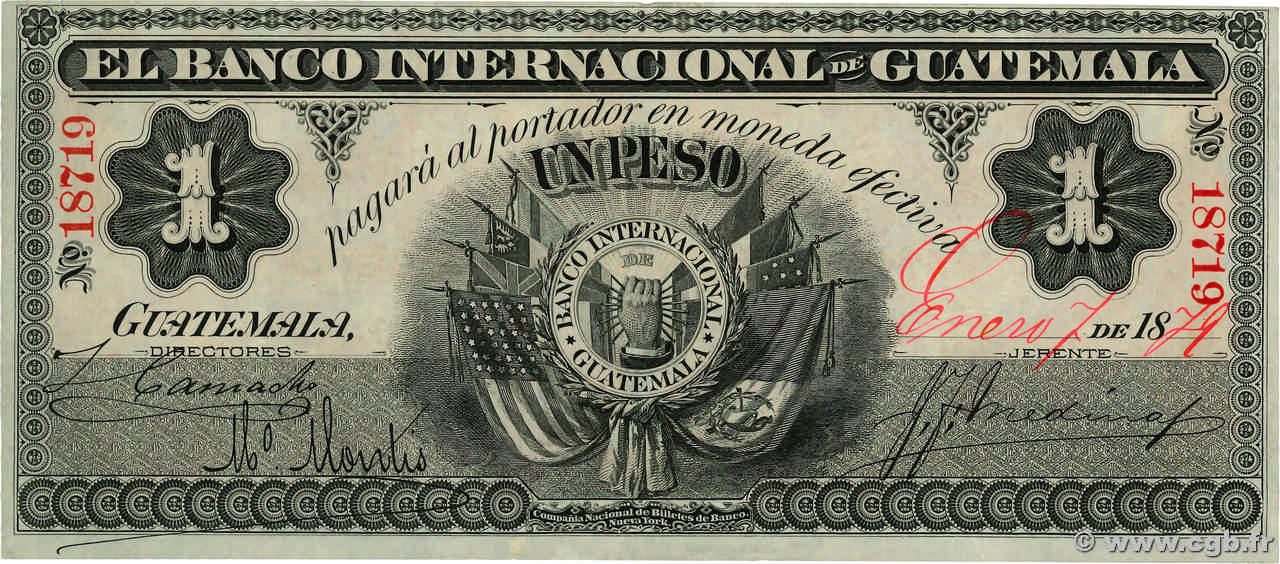 1 Peso GUATEMALA  1879 PS.151a q.SPL