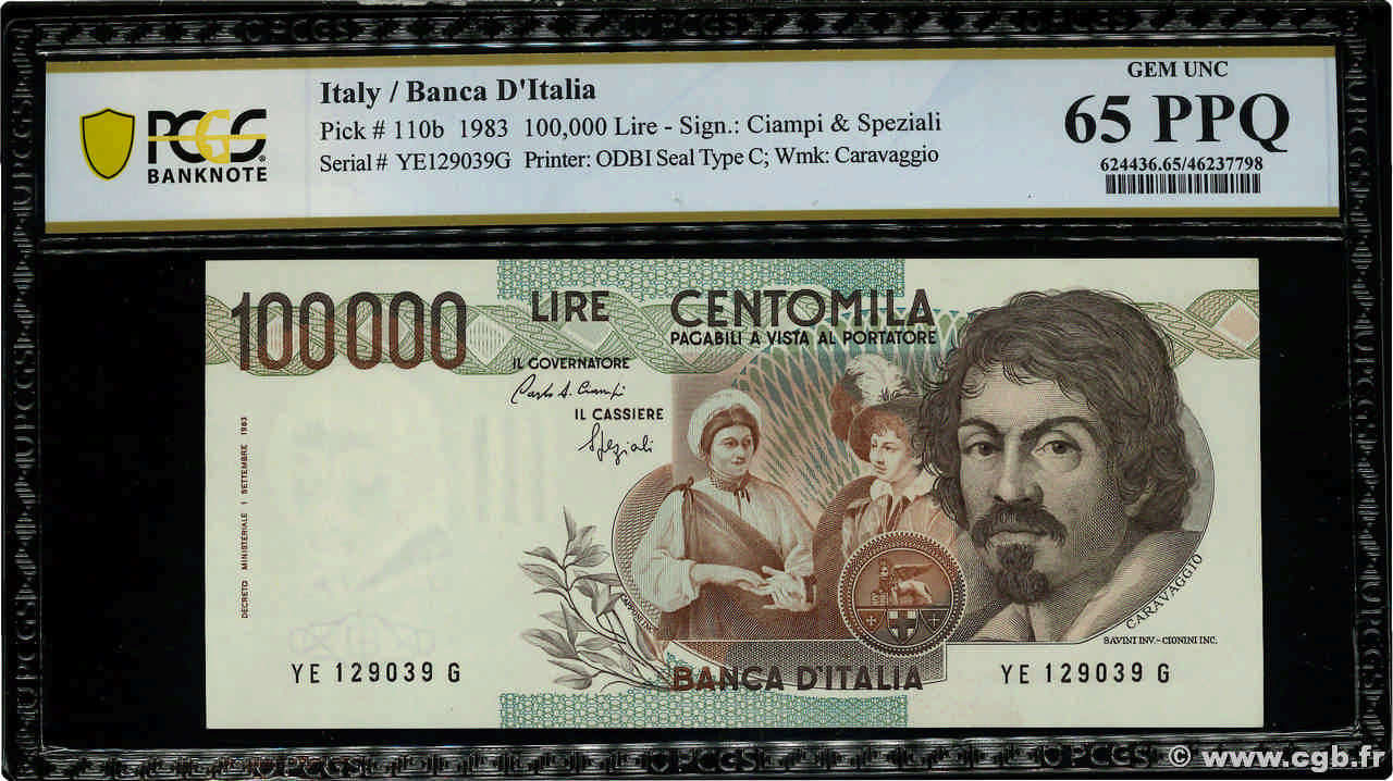 100000 Lire ITALIEN  1983 P.110b ST