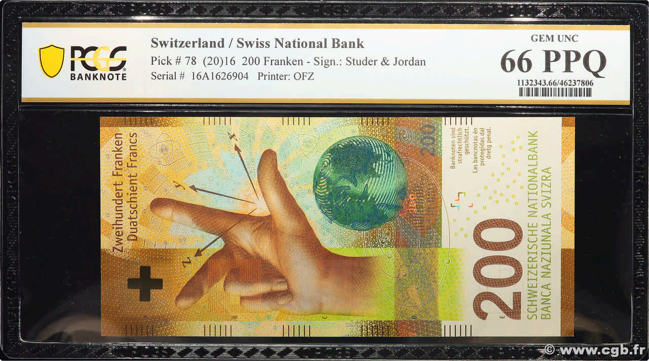 200 Francs SWITZERLAND  2016 P.78 UNC
