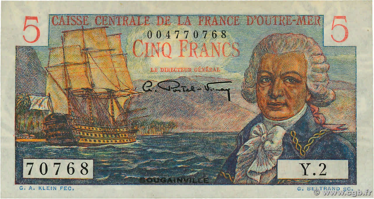 5 Francs Bougainville AFRIQUE ÉQUATORIALE FRANÇAISE  1946 P.20B EBC+