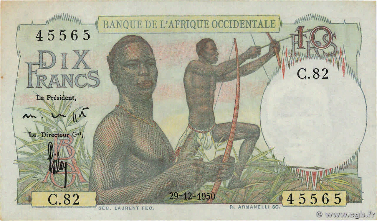 10 Francs AFRIQUE OCCIDENTALE FRANÇAISE (1895-1958)  1950 P.37 SPL