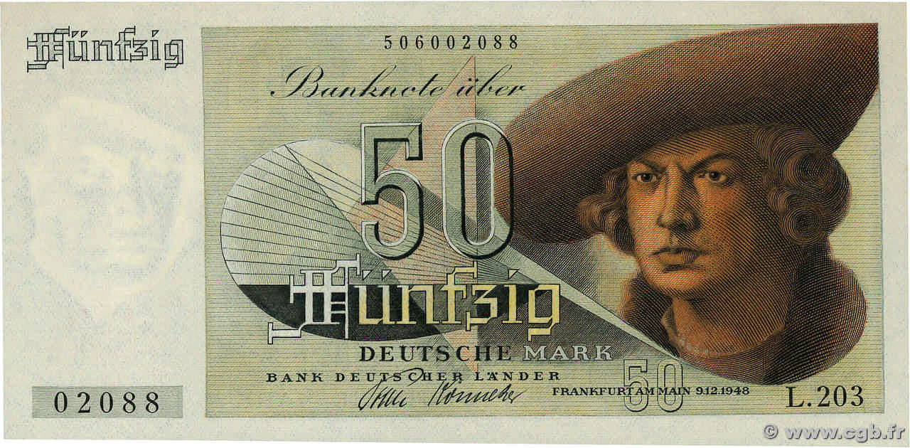 50 Deutsche Mark ALLEMAGNE FÉDÉRALE  1948 P.14a pr.NEUF