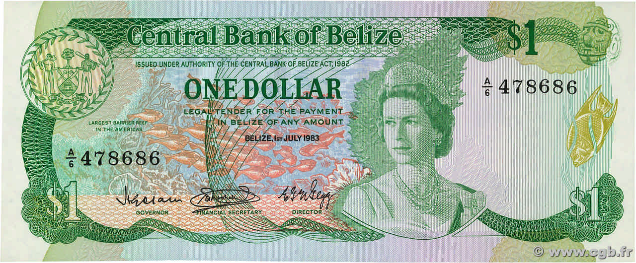 1 Dollar BELIZE  1983 P.43 pr.NEUF