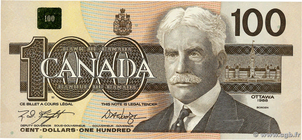 100 Dollars CANADA  1988 P.099d pr.SPL