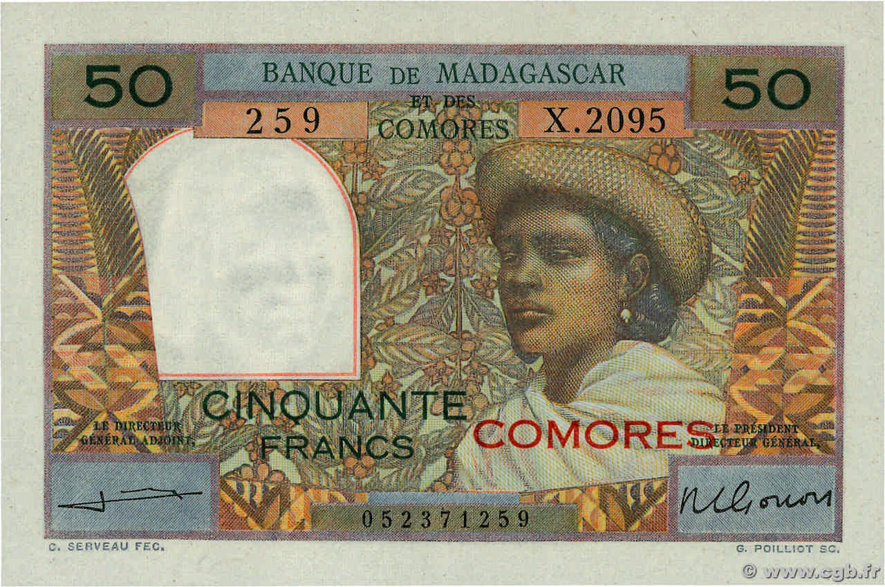 50 Francs COMORAS  1963 P.02b2 FDC