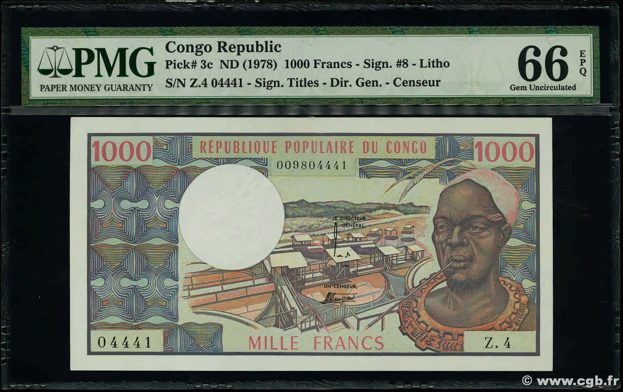 1000 Francs CONGO  1978 P.03c ST