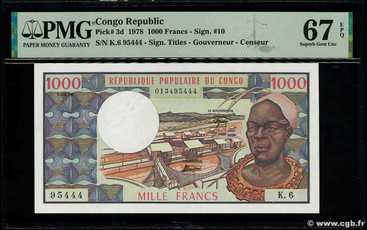 1000 Francs CONGO  1978 P.03d ST