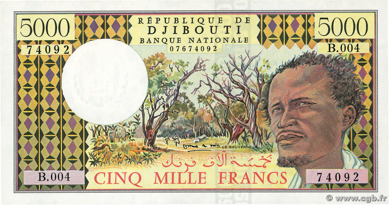 5000 Francs DJIBOUTI  1991 P.38d NEUF