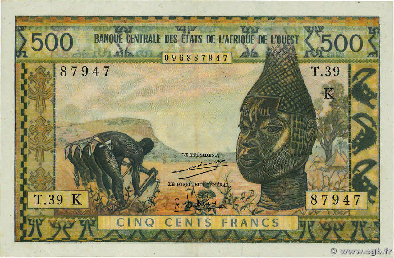500 Francs ÉTATS DE L AFRIQUE DE L OUEST  1970 P.702Ki pr.SUP