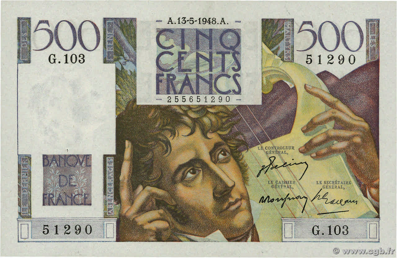 500 Francs CHATEAUBRIAND FRANCIA  1948 F.34.08 SPL