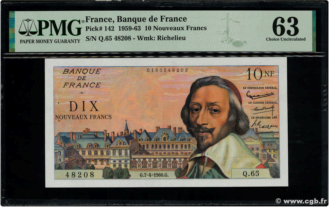 10 Nouveaux Francs RICHELIEU FRANCIA  1960 F.57.06 q.FDC