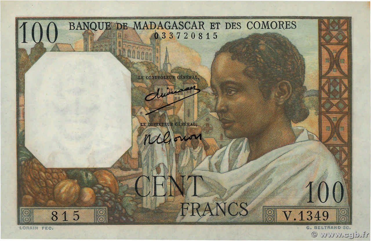 100 Francs MADAGASCAR  1950 P.046a pr.NEUF