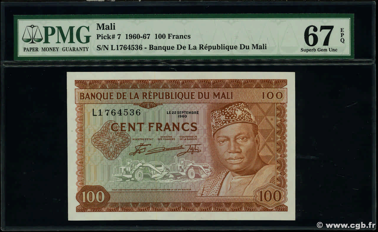 100 Francs MALI  1960 P.07a NEUF