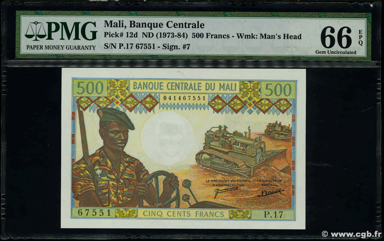 500 Francs MALI  1973 P.12d ST