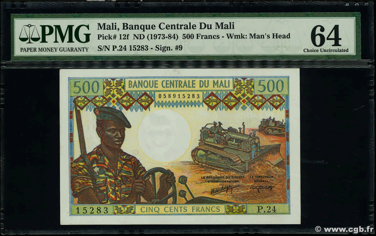 500 Francs MALI  1973 P.12f fST+