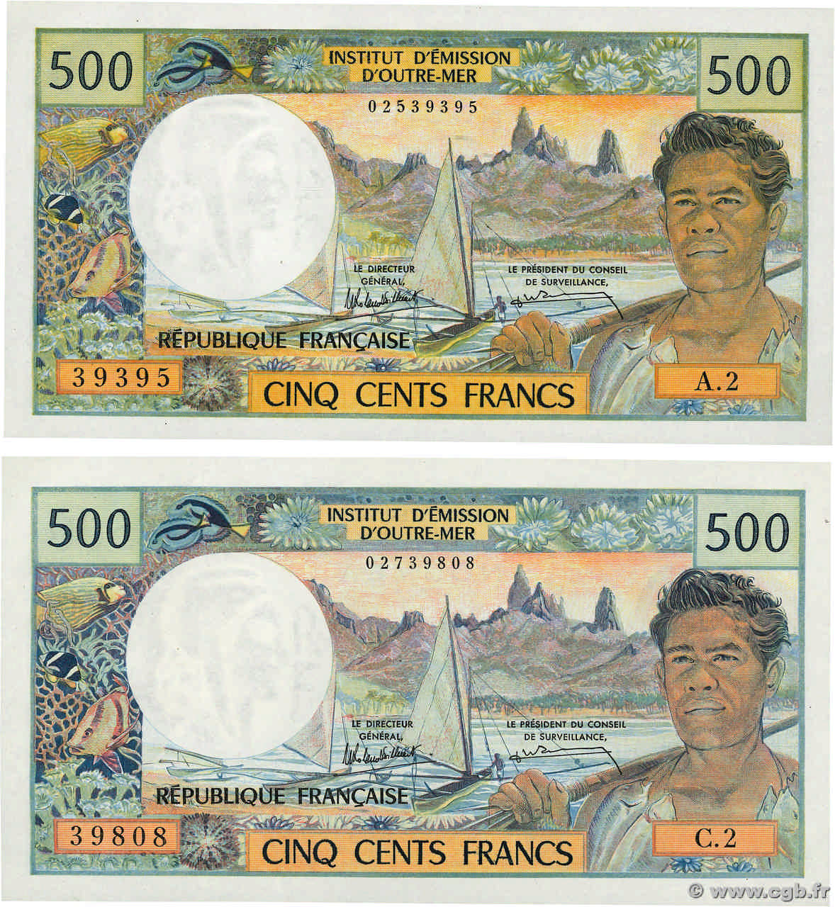500 Francs Lot NOUVELLE CALÉDONIE  1990 P.60e pr.NEUF