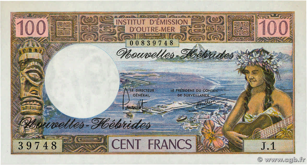 100 Francs NOUVELLES HÉBRIDES  1977 P.18d pr.NEUF