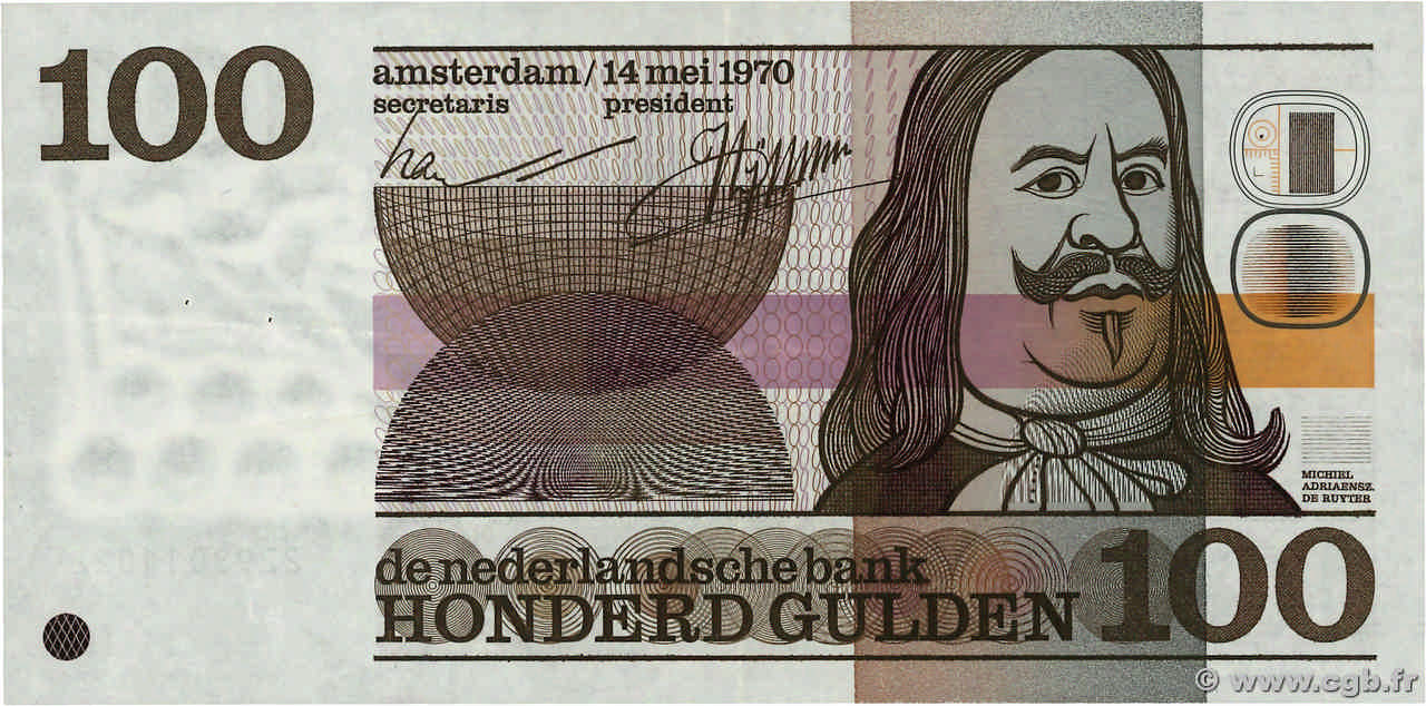 100 Gulden NIEDERLANDE  1970 P.093 fVZ