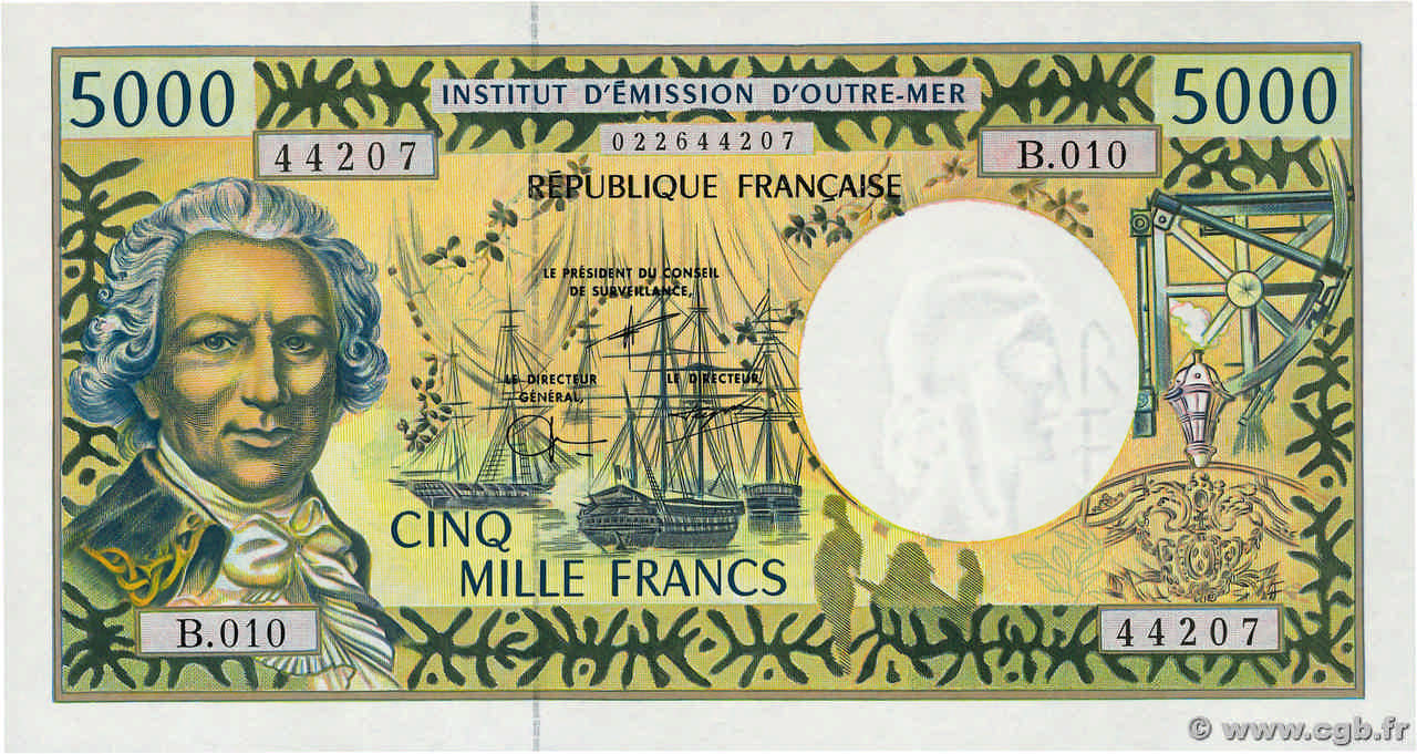 5000 Francs FRENCH PACIFIC TERRITORIES  2001 P.03f fST+