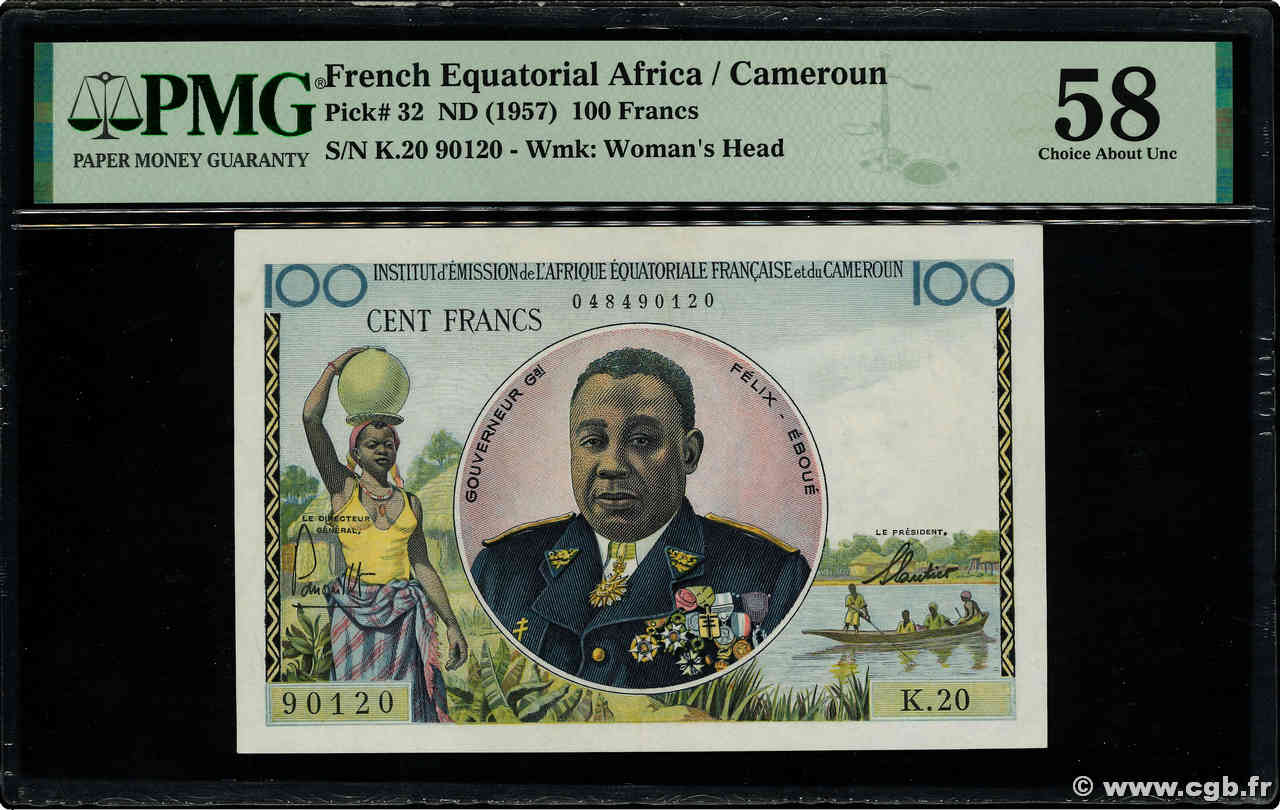 100 Francs AFRIQUE ÉQUATORIALE FRANÇAISE  1957 P.32 SPL