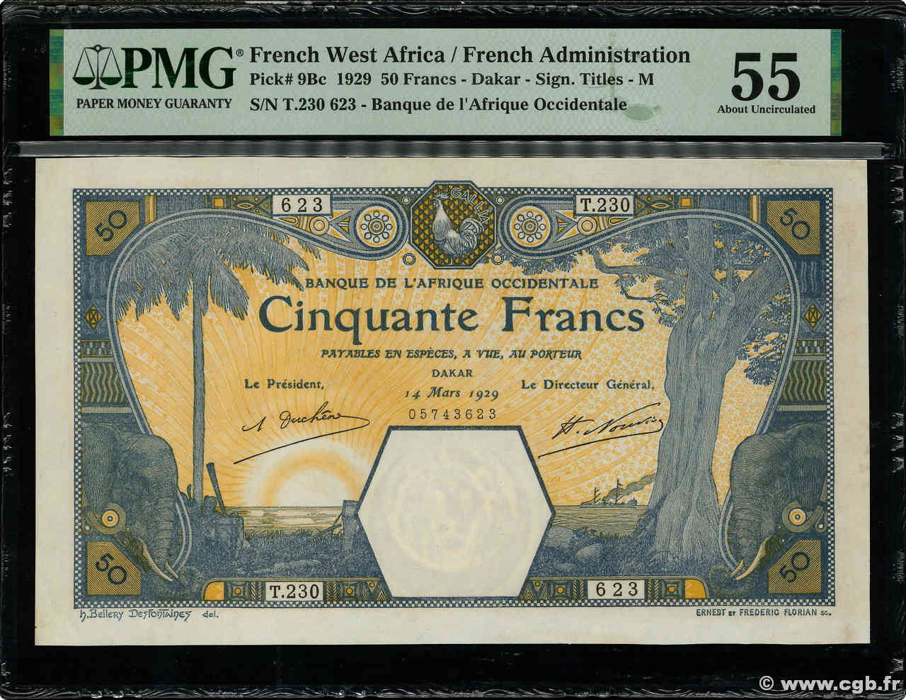 50 Francs DAKAR AFRIQUE OCCIDENTALE FRANÇAISE (1895-1958) Dakar 1929 P.09Bc SPL