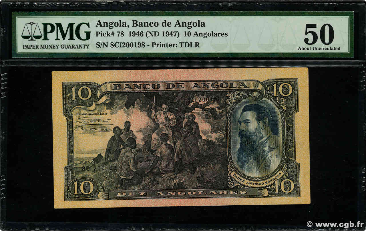 10 Angolares ANGOLA  1946 P.078 SUP+